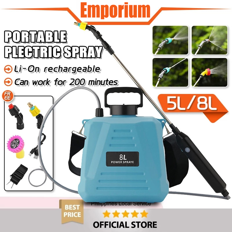 8L/5L Capacity Pam Racun Bateri Sprayer Electric 3000mAh Knapsack ...