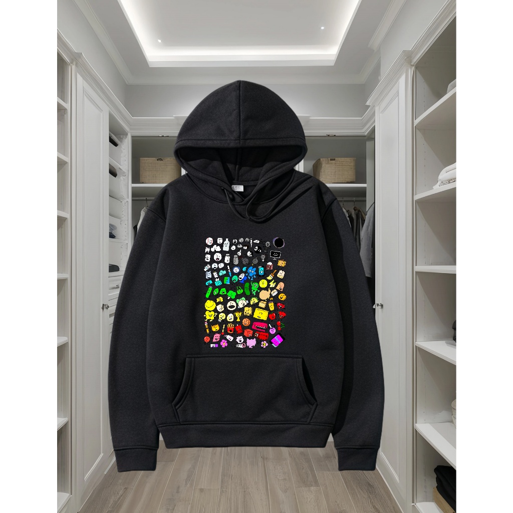BFDI Inanimate All Character Transparent Street Clothing Sports Hoodies ...