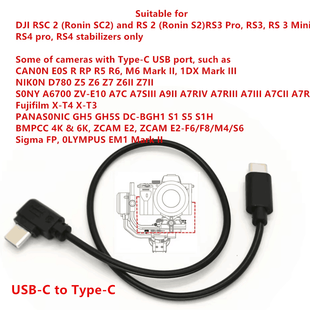 USB-C to Type-C USB as R Multi-Camera Control Cable for DJI RS4 RS3 ...