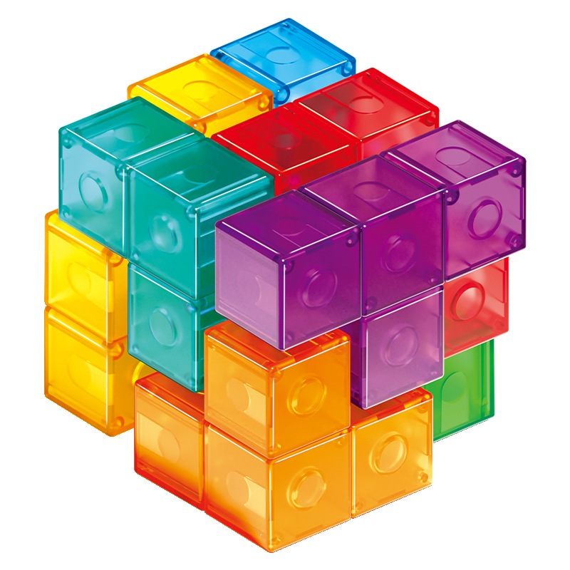 Kids Magnetic Building Blocks Magic Magnetic 3D Puzzle Cubes, Set of 7 ...