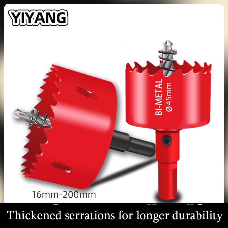 LionMount 16-200mm Bi-Metal Hole Saw Cutter Set – Wood, Plastic, Iron, 1/4" Hex Shank