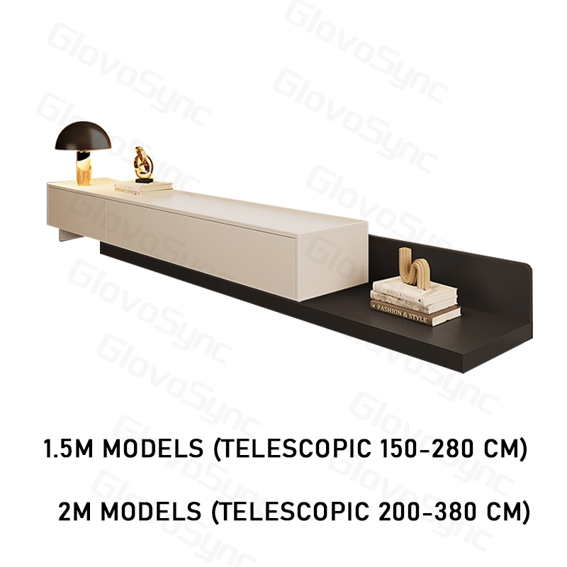 GV Extendable TV Console Cabinet Living Room Stretch with Drawers ...
