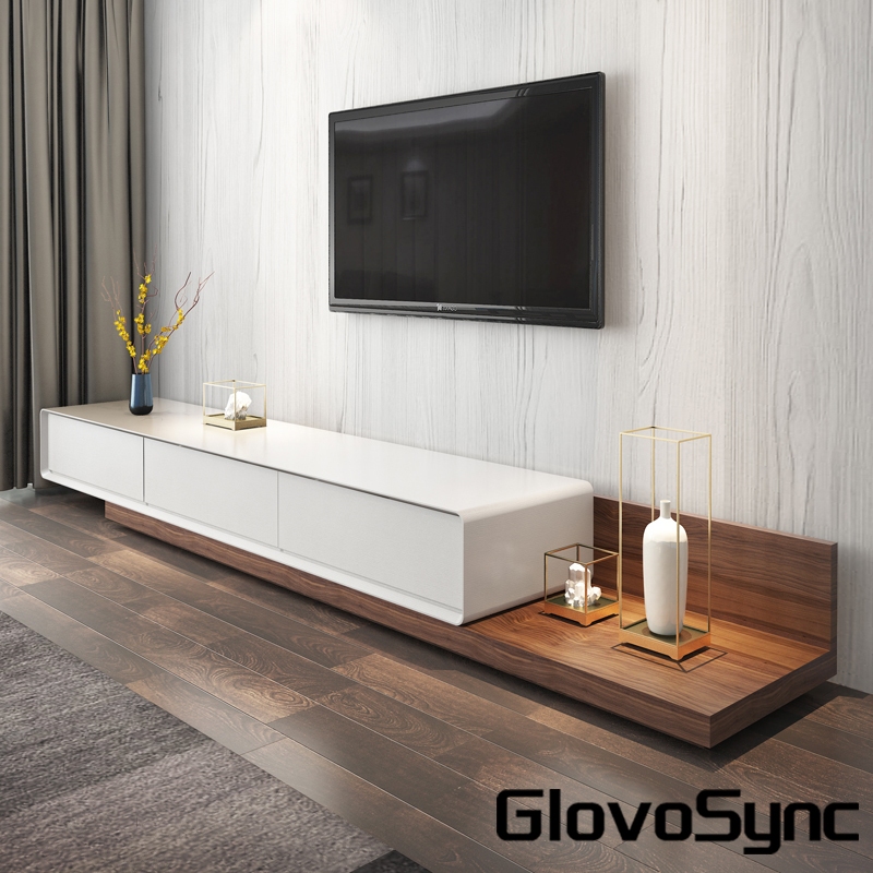 GV Extendable TV Console Cabinet Living Room Stretch with Drawers ...
