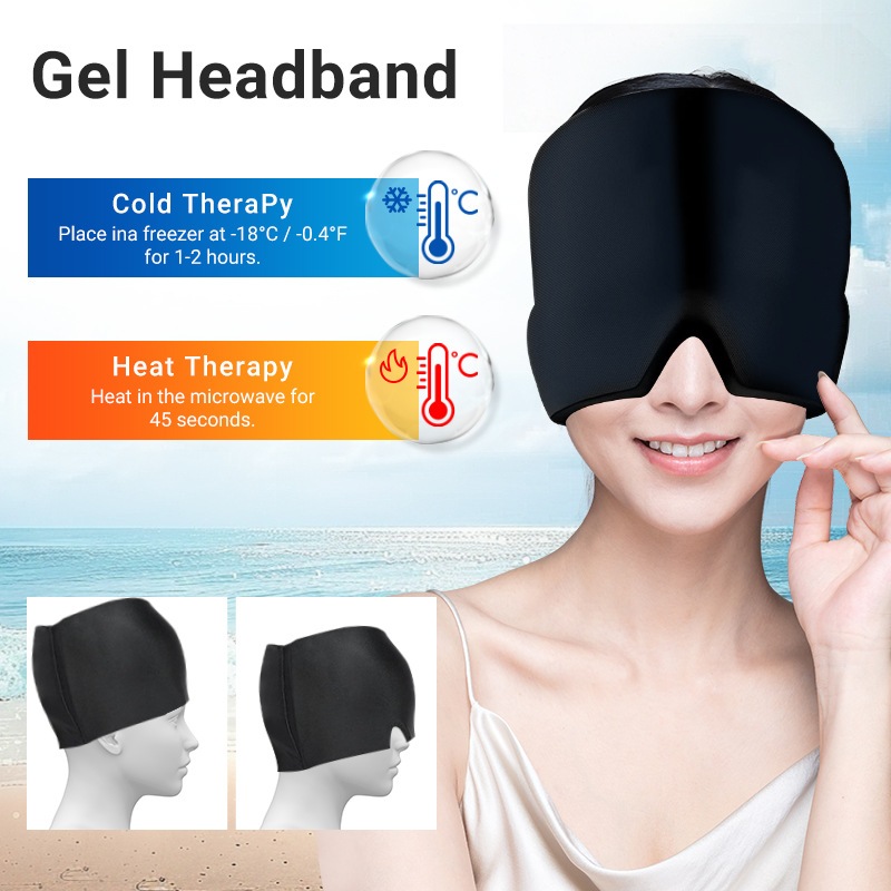 Migraine Relief Hat headache hat Gel Hot Cold Therapy Ice Cap For Relieve Pain Ice Hat Eye Mask Stress Pressure Pain Relief