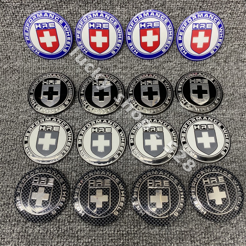 4PCS 56MM JDM HRE Logo Car Rim Cap Center Sticker Decals Wheel Cover ...