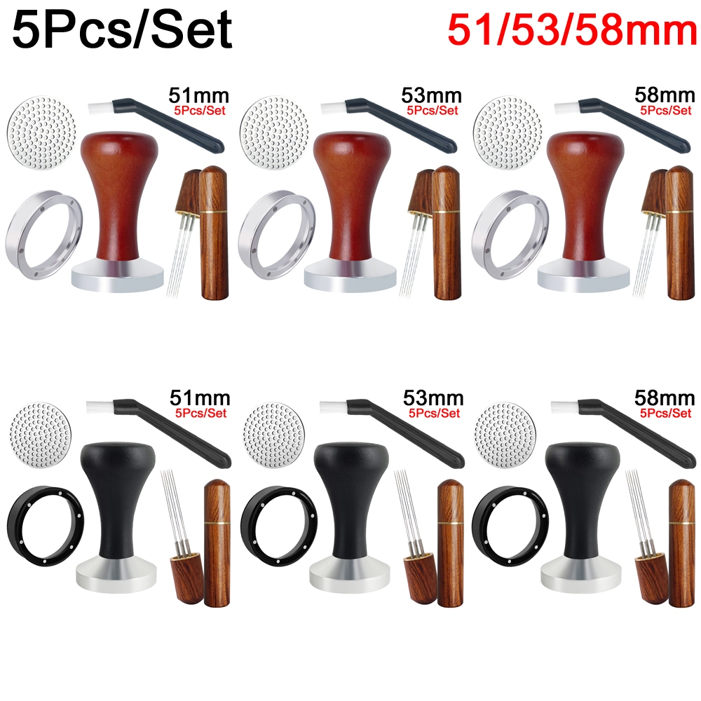 5Pcs Espresso Tamper 51/53/58mm Accessories Kit, Coffee Tamper Tools ...