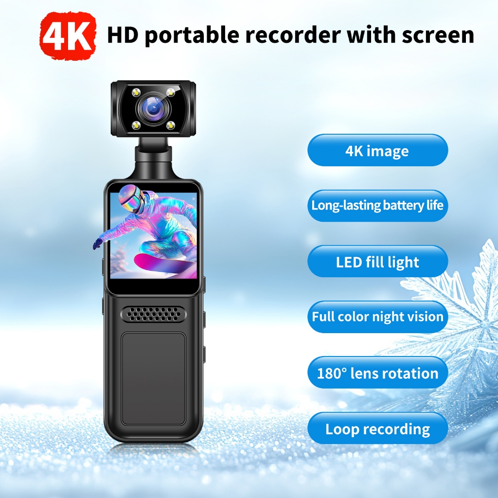 4K Pocket Action Camera 4K HD Sports Camcorder Camera 180 Rotate Mini ...