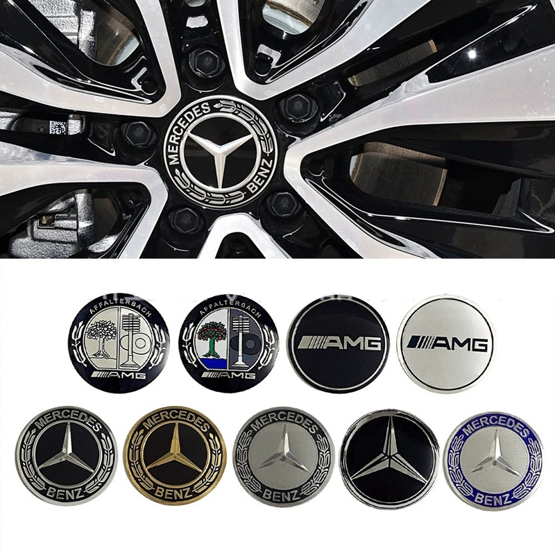 4pcs/set 75mm Hub cap sticker for Mercedes Benz AMG Wheel rim center ...