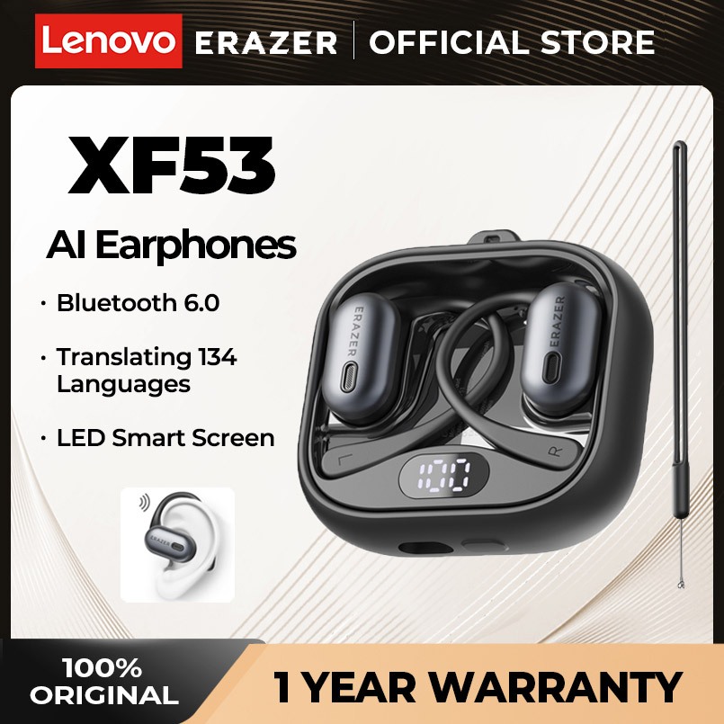 Lenovo ERAZER XF53 Bluetooth 6.0 Wireless Earphones Al Smart Real-Time ...