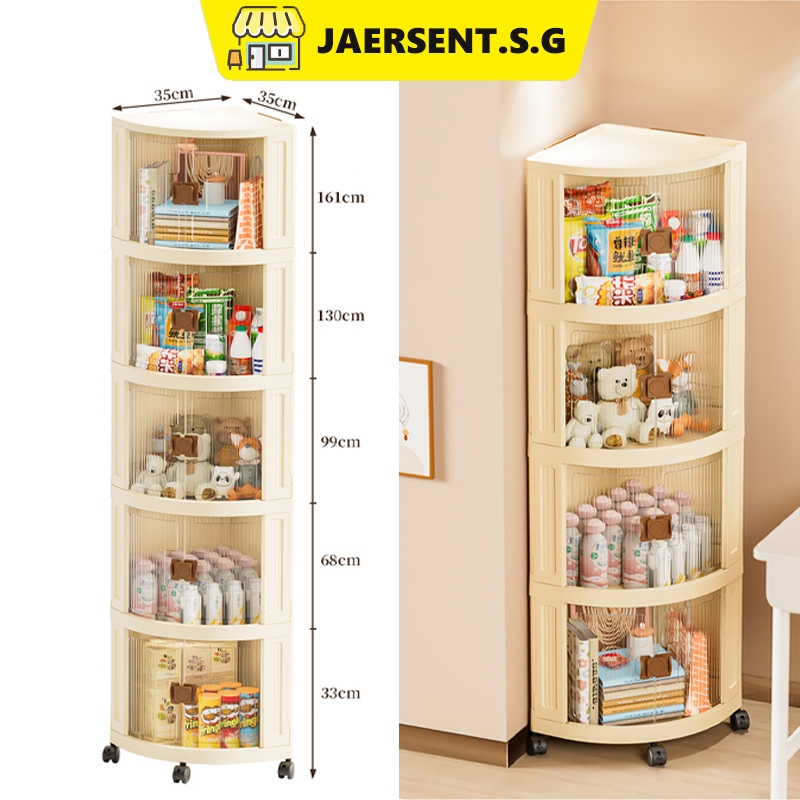 JAERSENT Movable Rack Cabinet/ Plastic Storage/Organizer Shelf Rack ...