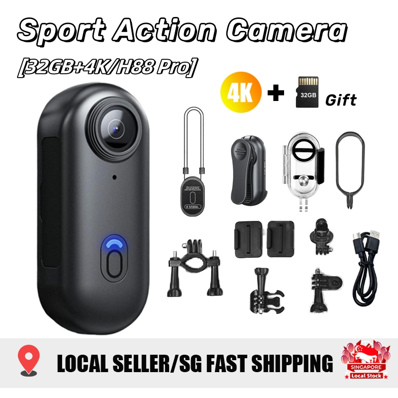 SG STOCK 4K Body Camera H88 Pro Vlog Action Camera Wearable Action Body ...