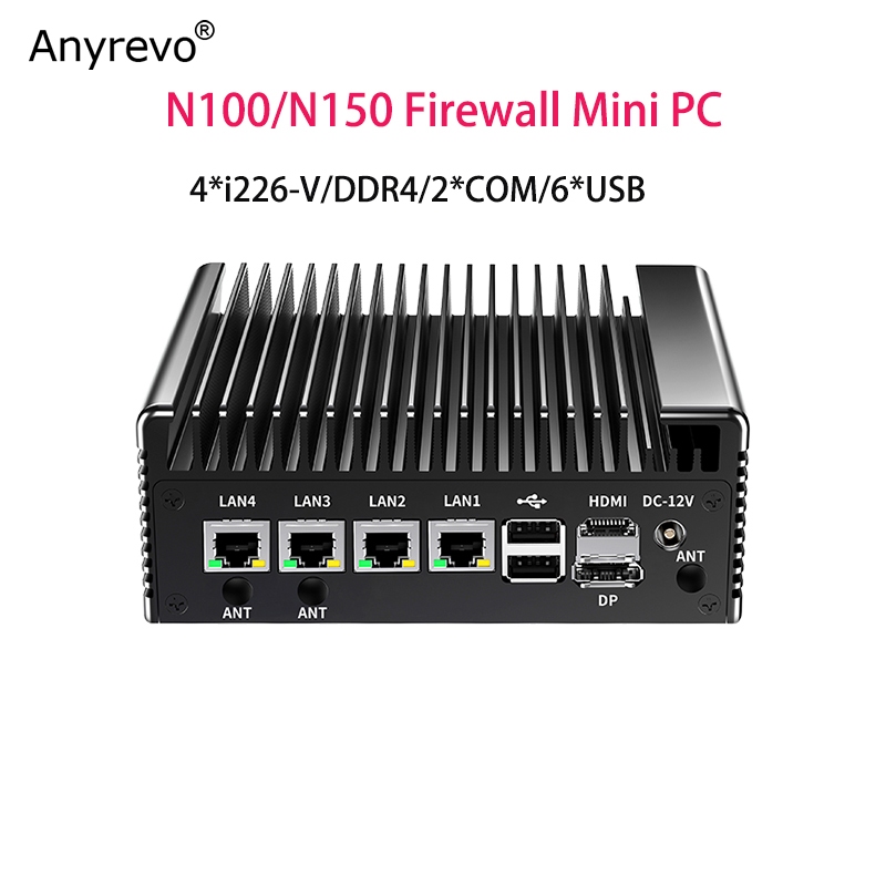 12th Gen Intel N100 2.5G Soft Router DDR4 4x i226-V LAN 2* USB Fanless ...