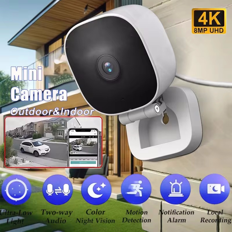 Mini WiFi 4K Camera IP/AP Remote Monitor Cloud Storage 2-way Audio ...