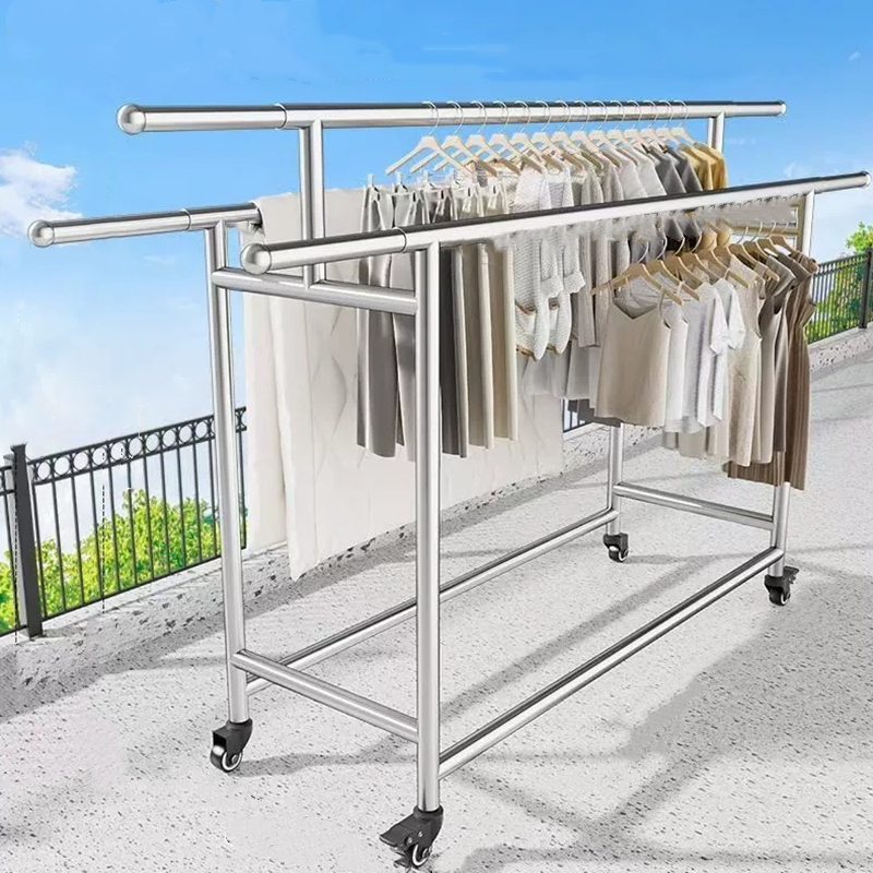 SG STOCK Drying rack Movable Stainless Steel Clothes Drying Rack ...