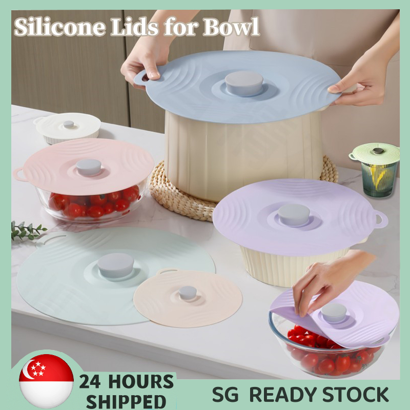 【SG READY STOCK】Silicone Lids for Bowl Reusable Sealed Suction Lids ...