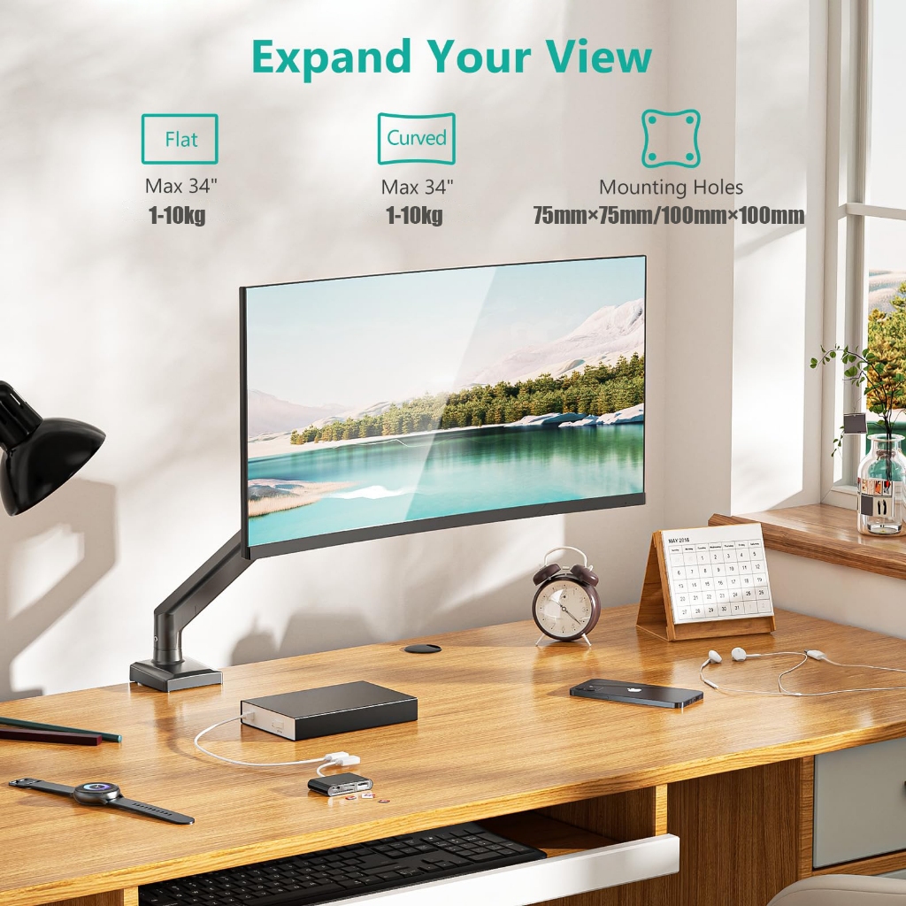 SG STOCK Computer Monitor Bracket Single/Dual Arm Adjustable Monitor ...