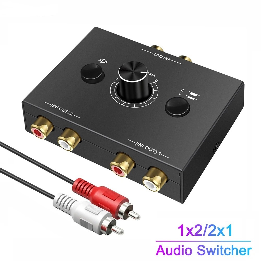 Audio Switcher Splitter Bi-Directional Audio Switcher With Mute Button ...