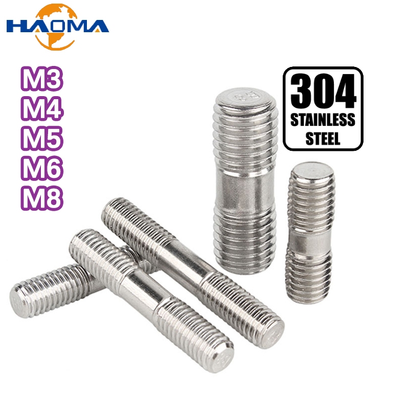 Double End Thread Rod 304 Stainless Steel Lengthen Headless Stud Bolt ...