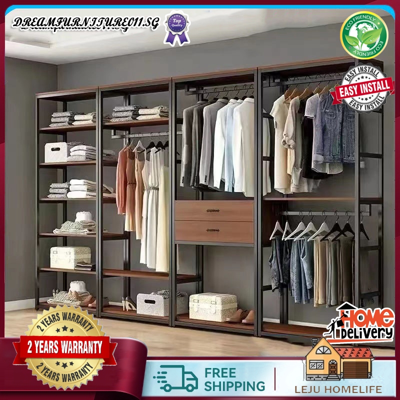 Open Wardrobe Hat Rack Floor Standing Bedroom Clothes Rack Household ...