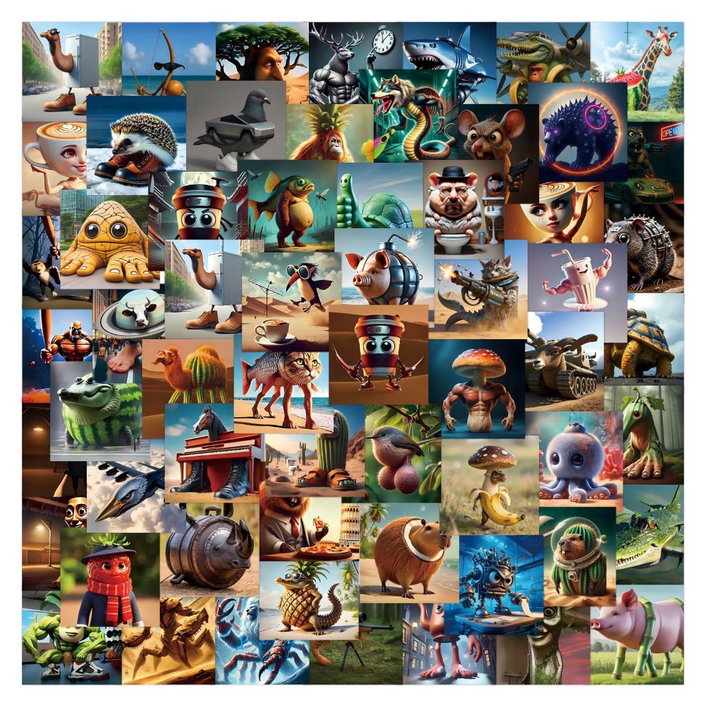 80 Stück Brainrot Aufkleber - Tung Tung Sahur Tralala Sticker Für Laptop & Wasserflasche