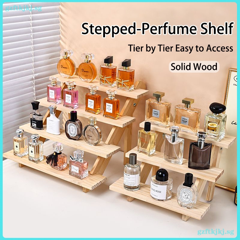 Display rack Perfume organizer Desktop shelf Perfume rack Solid Wood ...
