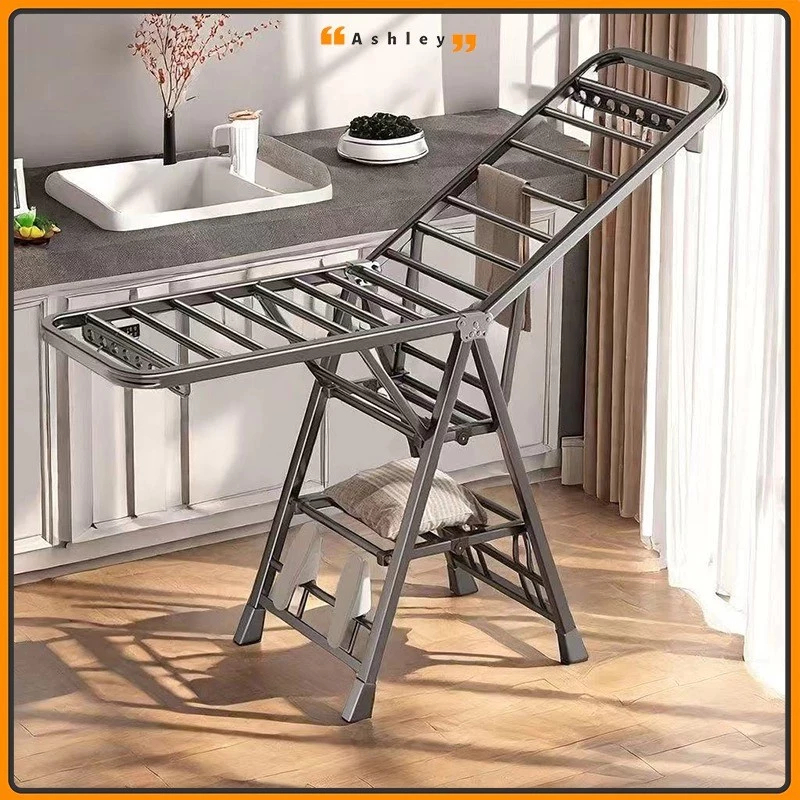 【SG Next Day Delivery】Foldable Clothes Drying Rack With Wheel Heavy ...