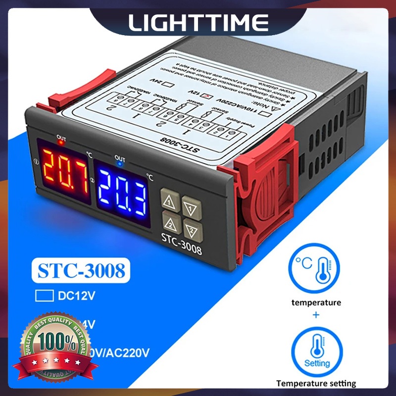 Dual Digital STC-3008 Temperature Controller Two Relay Output ...