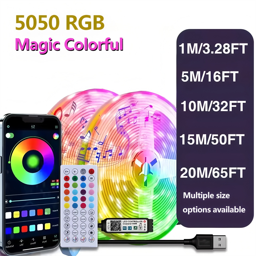 44Keys Bluetooth Led Strip Lights RGB 5050 DC5V USB Tape With Remote ...