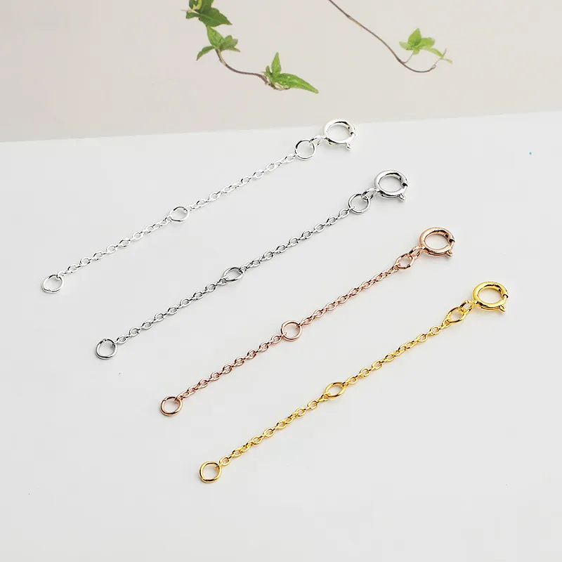925 Sterling Silver Extension Chain Necklace Extension diy Bracelet ...