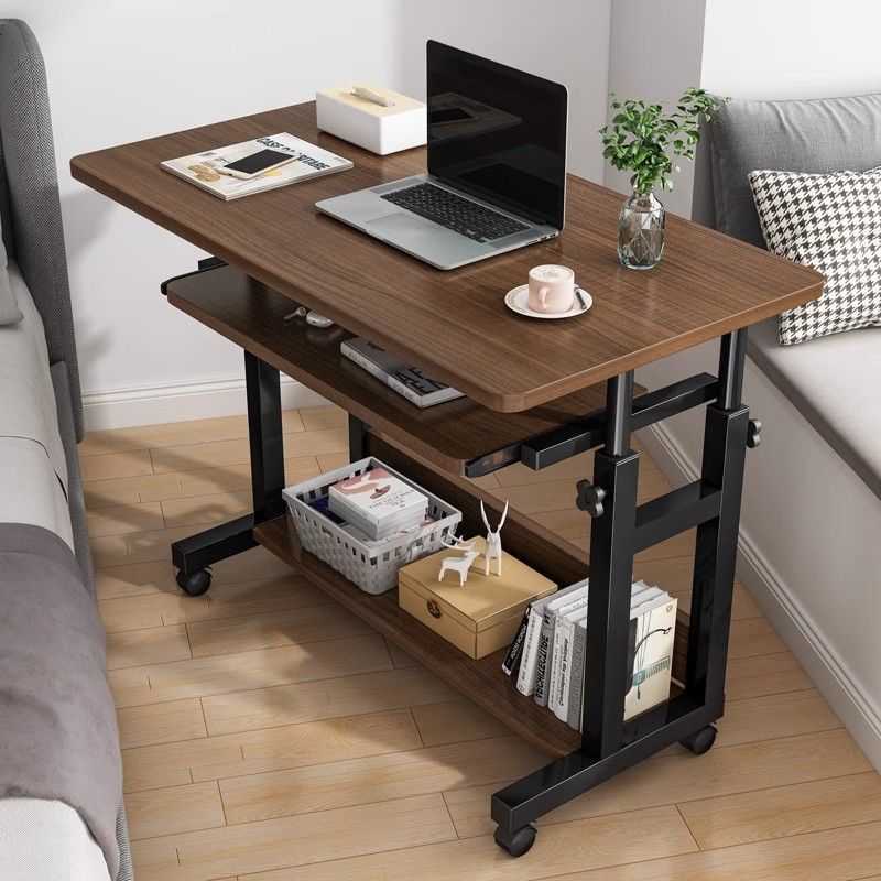 Movable Bedside Laptop Table Computer Table With Wheels Study Desk Bed ...