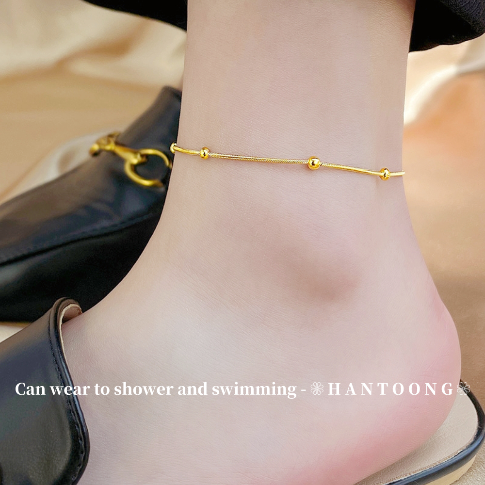 Elegant 18K Gold Plated Titanium Steel Anklet for Women Chic - Main Image