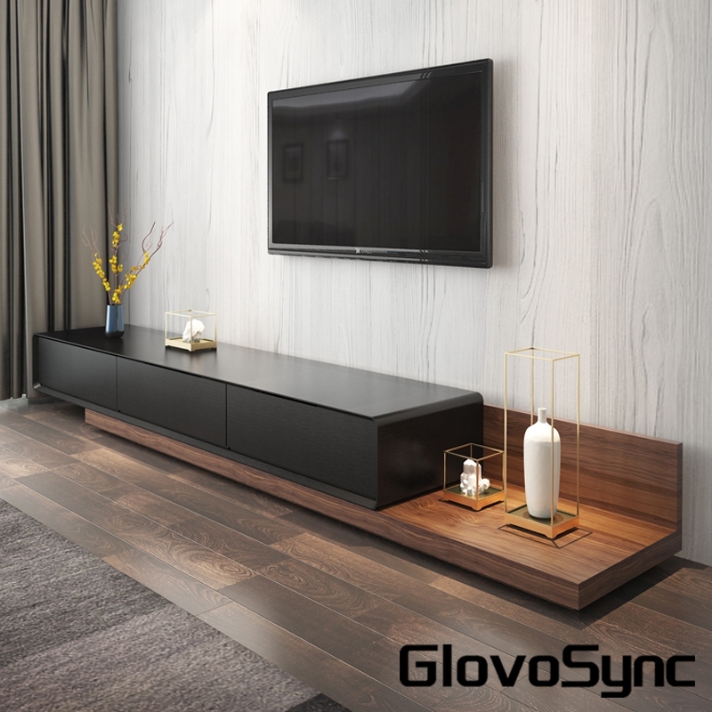Extendable TV Console Cabinet Living Room Stretch with Drawers Cabinet ...