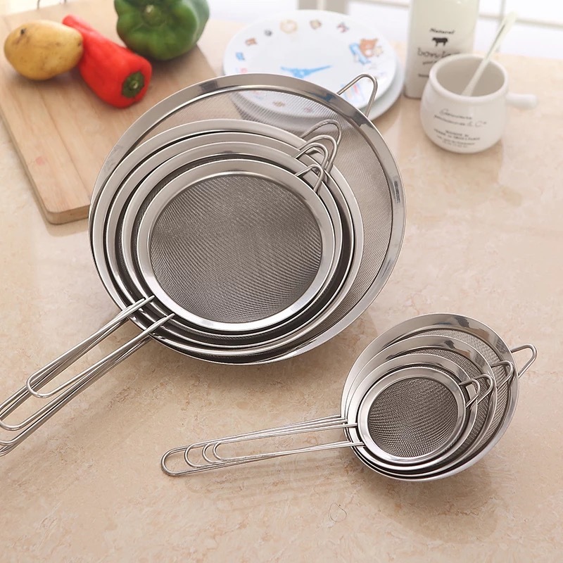 Kitchen Stainless Steel Mesh Strainer Handheld Wire Fine Sieve Oil ...