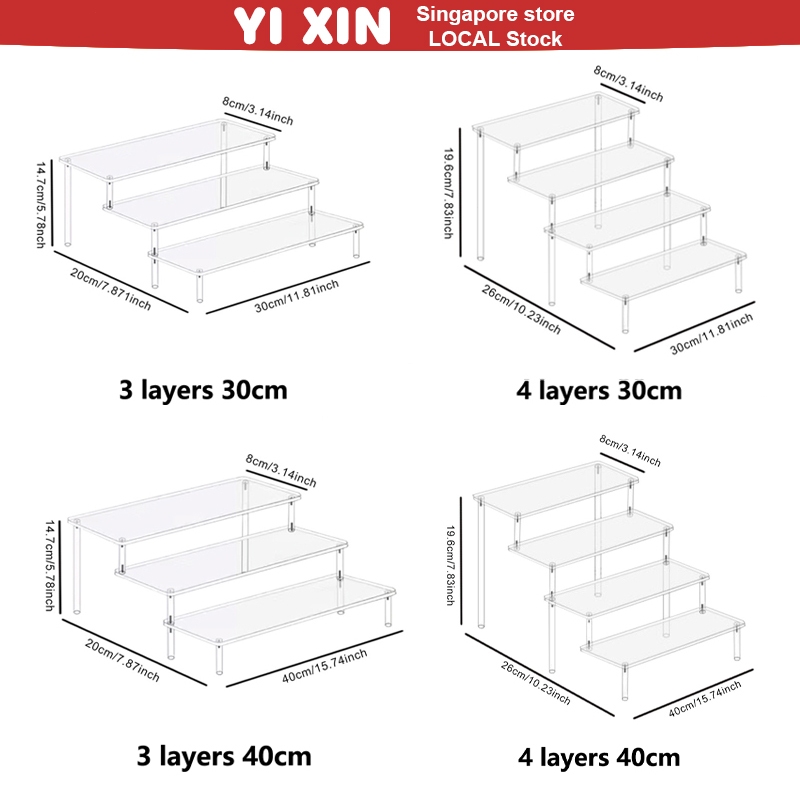 YIXIN Acrylic Display Stand Acrylic Display Shelf Acrylic Storage Rack ...