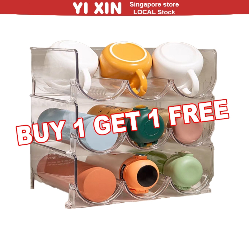 YIXIN Acrylic Water Bottle Rack Stackable Bottle Holder Cup Wine Rack ...