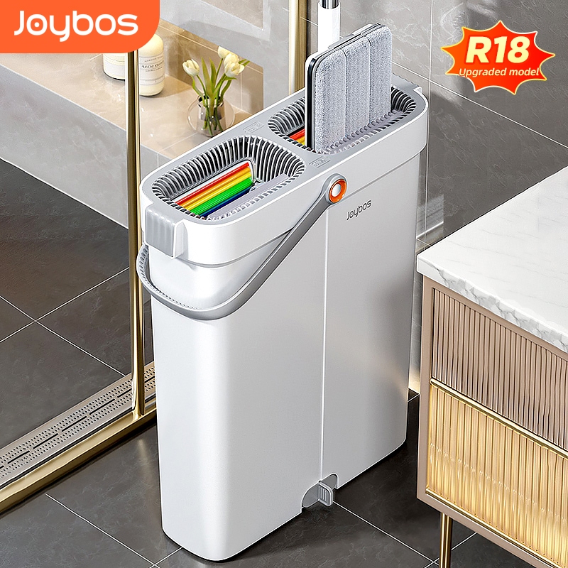 Joybos R18 hands-free flat mop upgraded version, including mop, bucket ...