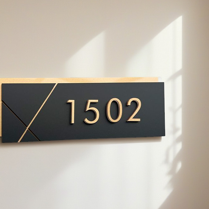 Acrylic House Number Plate with Light logo Apartment Number Plate ...