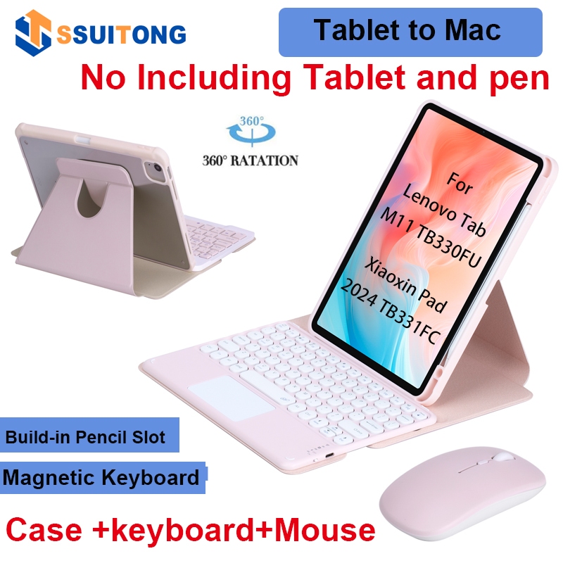 360° Rotation Case +Touchpad Magnetic Keyboard +Bluetooth Rechargeable ...