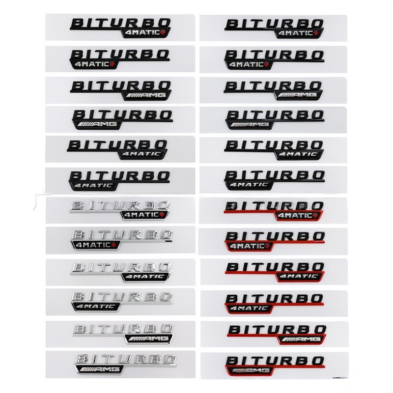 2PC Mercedes Benz BITURBO 4MATIC Plus car sticker side label; AMG C434 ...