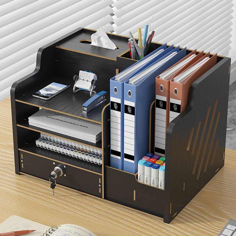 Office Desktop File Rack Dormitory Workstation Drawer With Lock Multi ...
