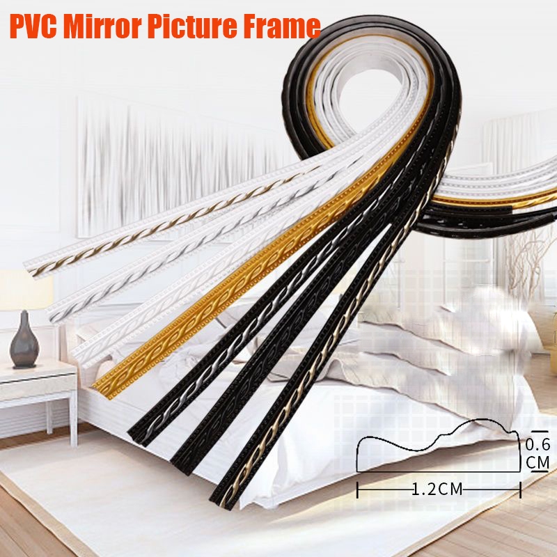 New PVC Mirror Picture Frame Edging Decorative Line Flexible Border ...