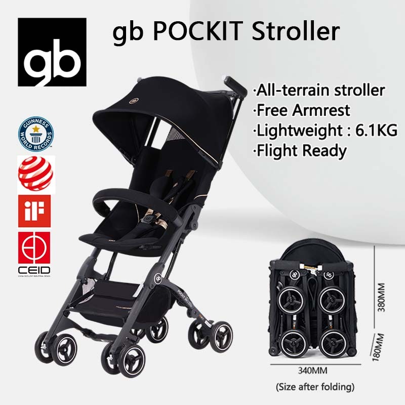 gb Pockit All-Terrain Compact Foldable Travel Stroller, Cabin Size