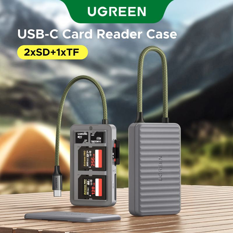 UGREEN USB C to 2*SD+1*TF Card Reader with USB 3.0 OTG Storage and ...