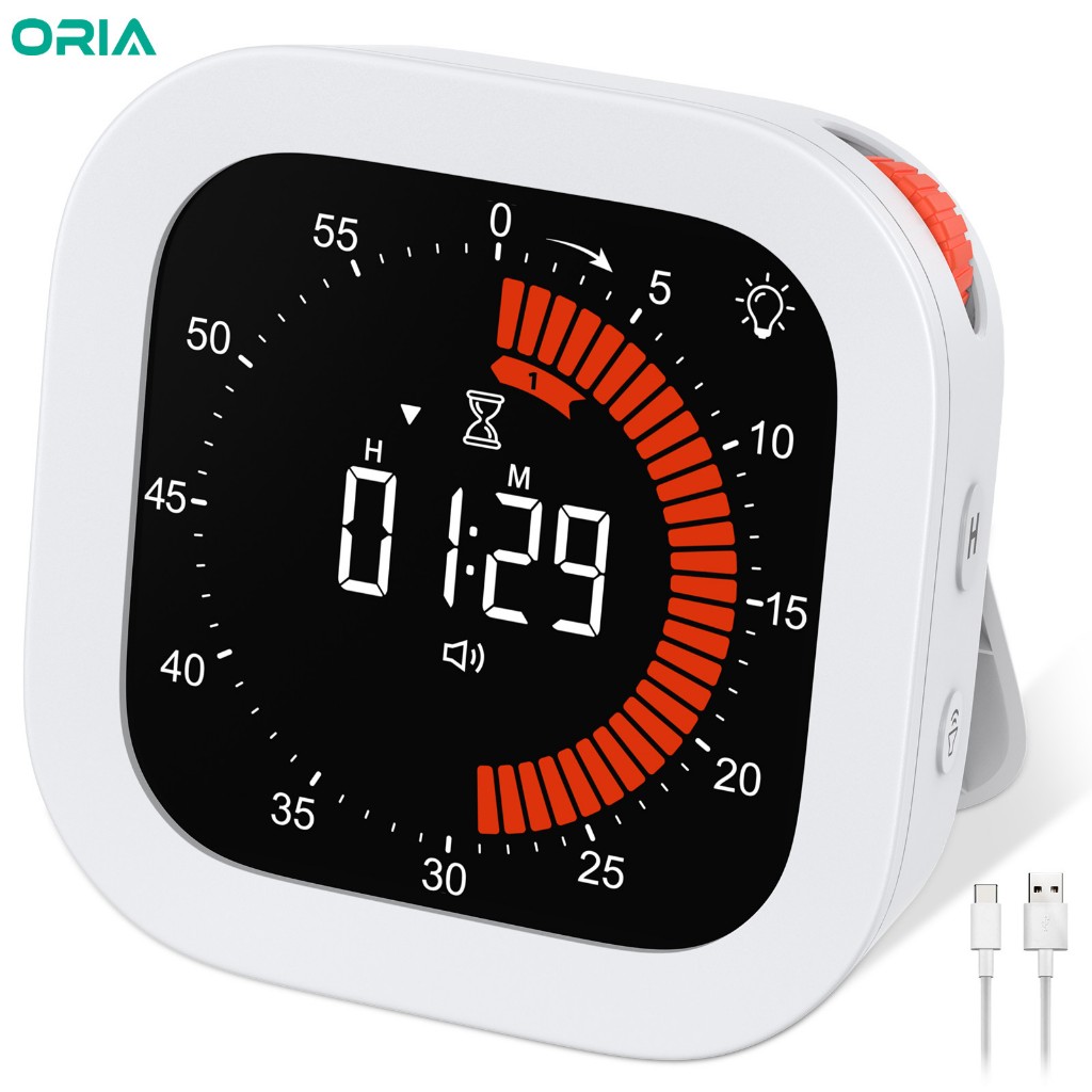 ORIA Kids Visual Timer Rechargeable Digital Countdown Time Management ...