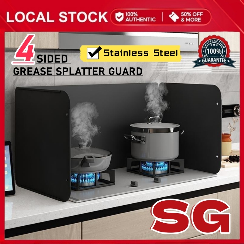 Kitchen Oil Splash Guard Black Stove Heat Insulation Thickened Gas ...