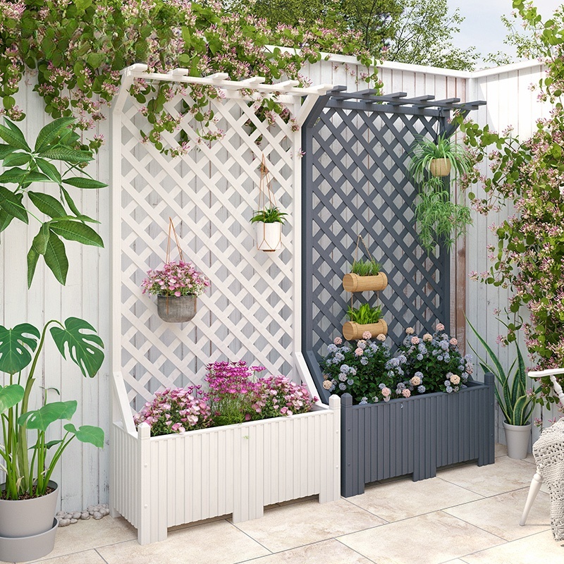Plant Rack Antiseptic Wood Partitions Plant Stand Gardens Flower Rack 2 ...