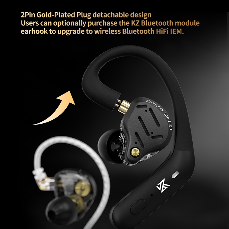 KZ Pisces In Ear Wired Earbuds Horizontal Dual Dynamic Driver HiFi