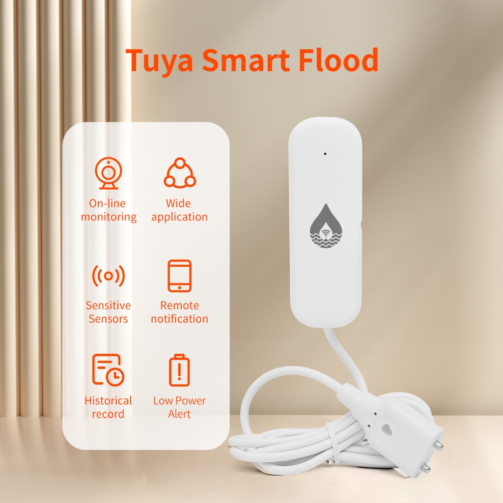 TUYA Water Leak Detector WiFi Flood Alert Sensor With Remote Monitoring