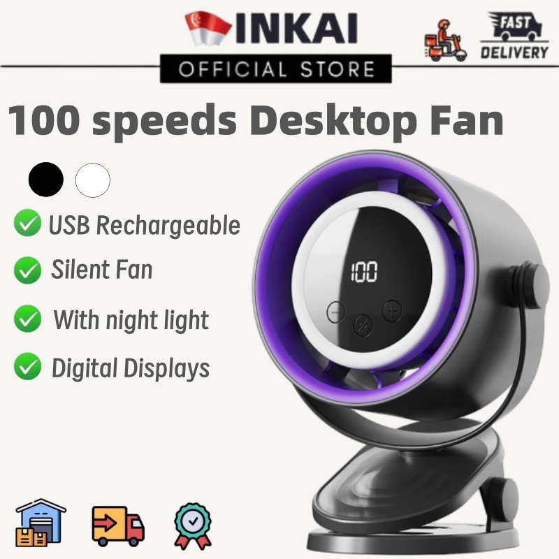 SG Local - New Desktop Fan 100 Gears Adjustable Clip Table Fan Portable ...