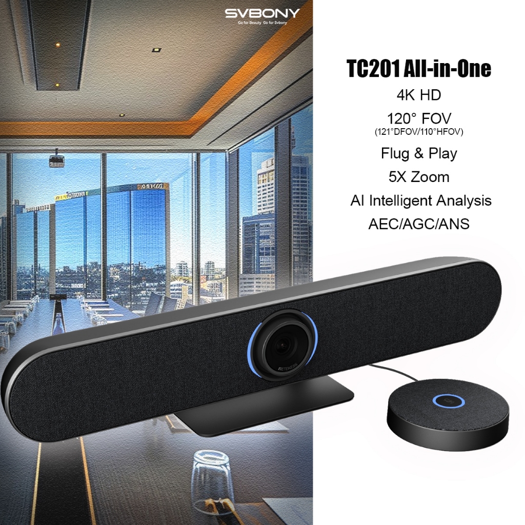 Svbony TC201 4K AI Meeting Camera 360° Mic | All-in-One | Plug & Play ...